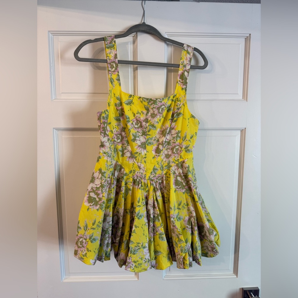 Olivaceous Yellow Floral Dress short